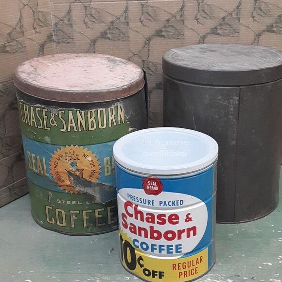 Case And Sanborn coffee cans. , 3 pc bundle - Picture 1 of 14